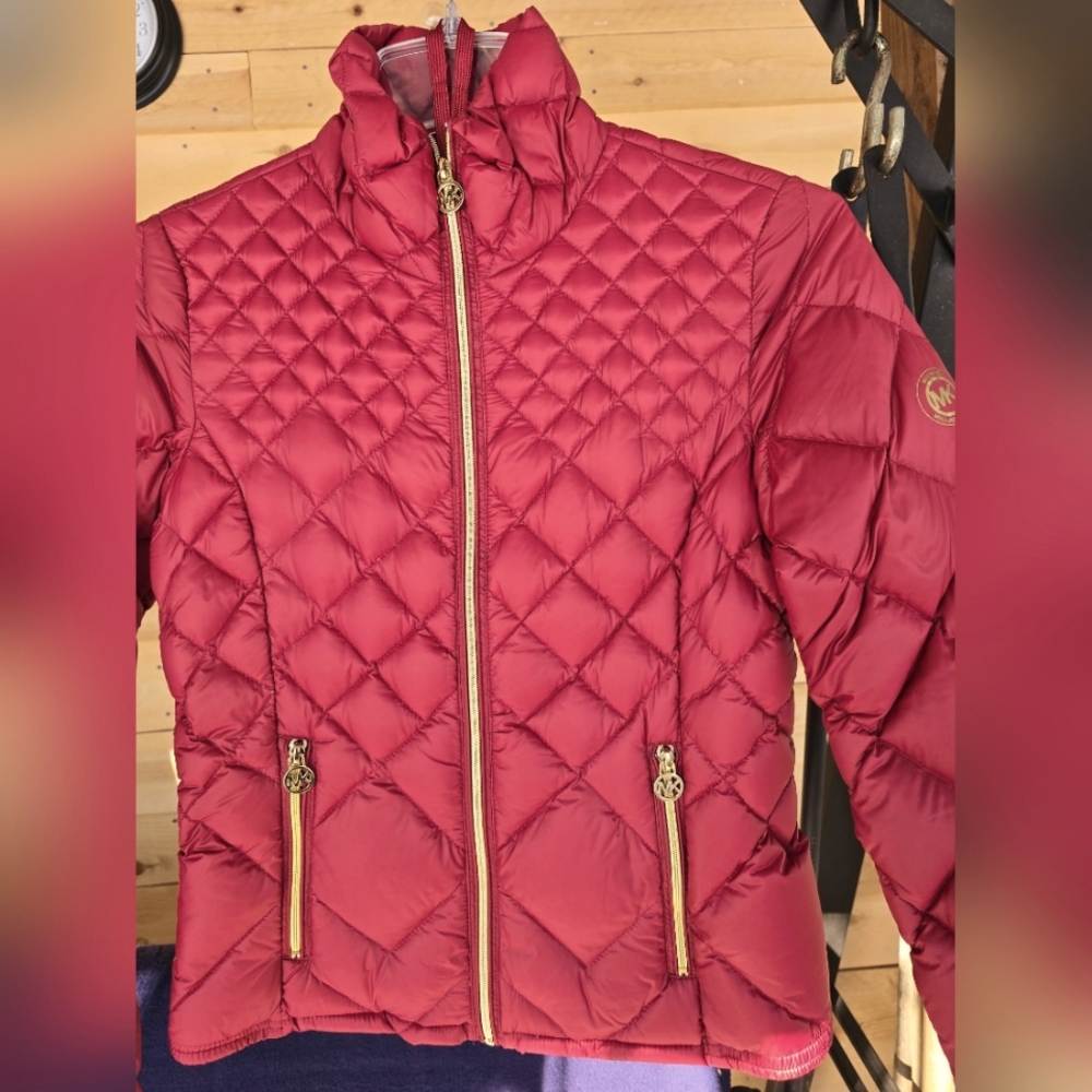 Red Michael Kors Quilted Jacket